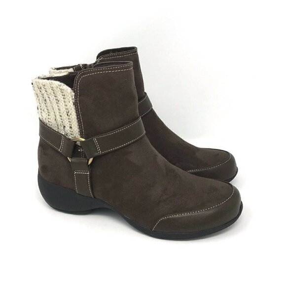 Naturalizer Jovial Brown Cream Sweater Boots 6 - Picture 1 of 9